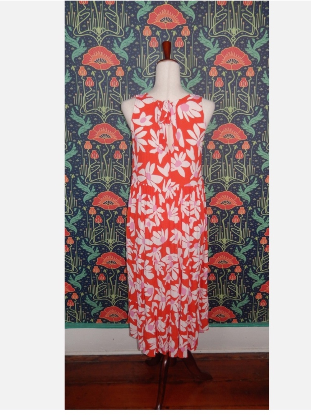 Mister Zimi Olivia Red White Daisy Midi Sleeveless Dress AU 10/US 6 - Picture 9 of 9
